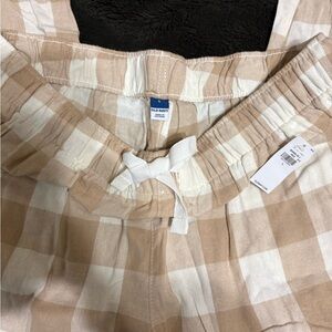 Old Navy Tan and White Plaid Pajama Pants